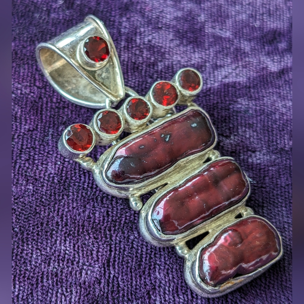 925 Sterling Silver Vintage Artisan Bold Statement Pendant